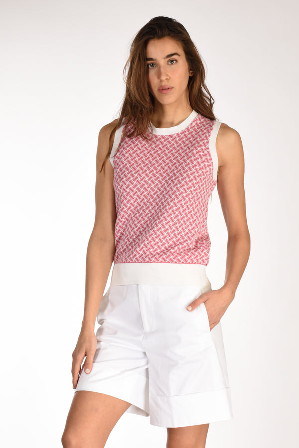Drumohr Maglia Biscottino Bianco/rosa Scuro Donna