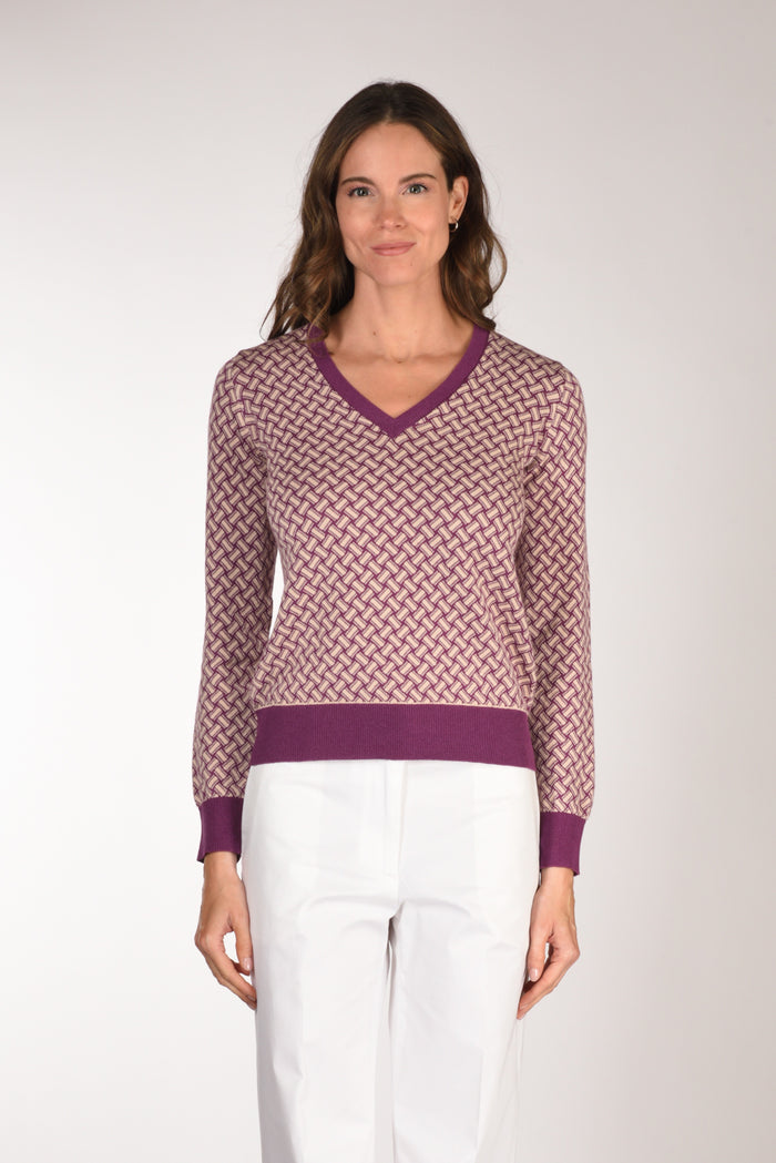 Drumohr Maglia Biscottino Rosa/viola Donna - 2