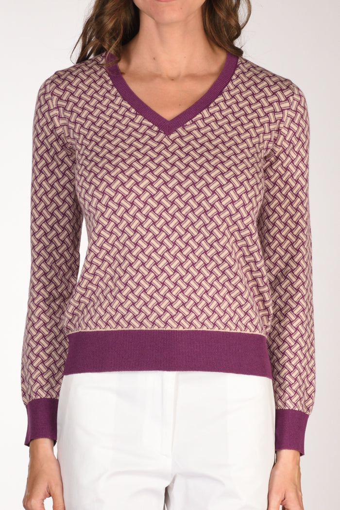 Drumohr Maglia Biscottino Rosa/viola Donna - 3