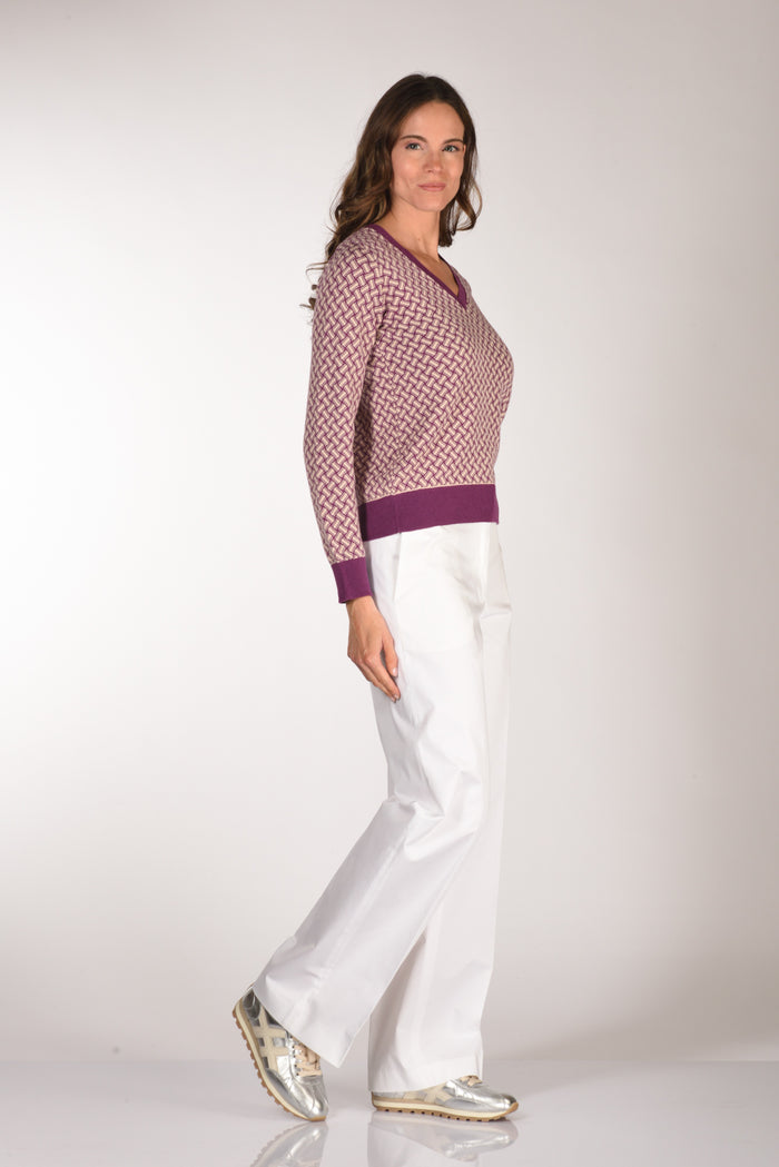 Drumohr Maglia Biscottino Rosa/viola Donna - 4