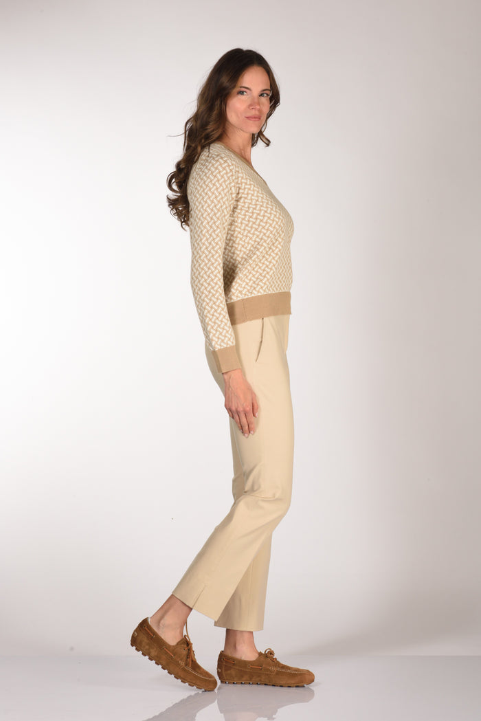 Drumohr Maglia Biscottino Beige/bianco Donna - 4