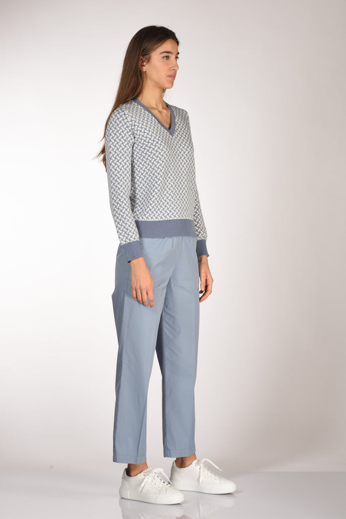 Drumohr Maglia Biscottino Bianco/azzurro Donna - 4