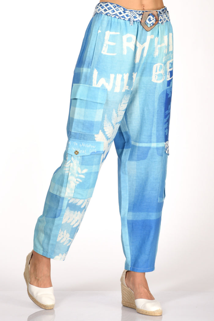 Me 369 Pantalone Blu/bianco Donna - 1
