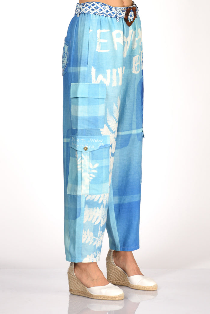 Me 369 Pantalone Blu/bianco Donna - 5