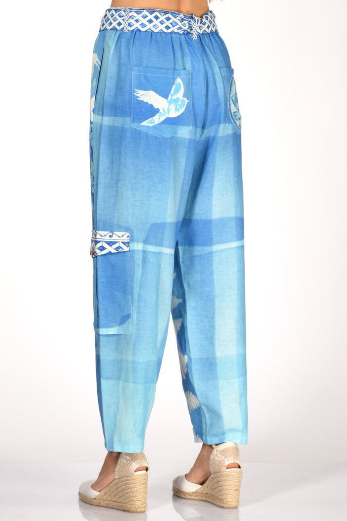 Me 369 Pantalone Blu/bianco Donna - 6