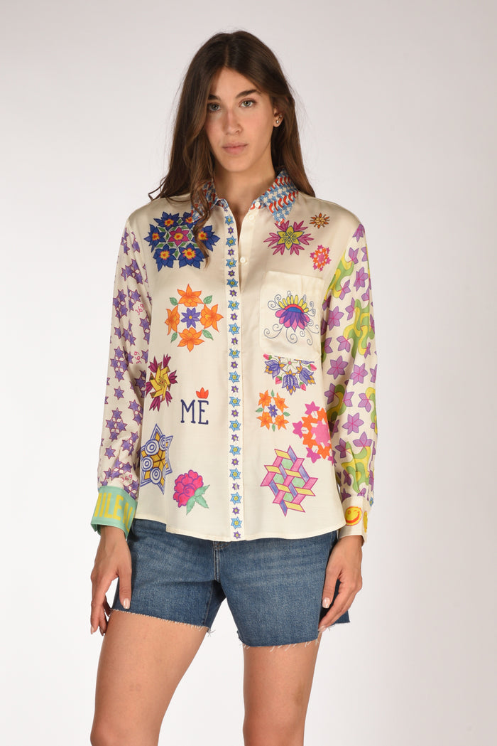 Me 369 Camicia Bianco/multicolor Donna - 1