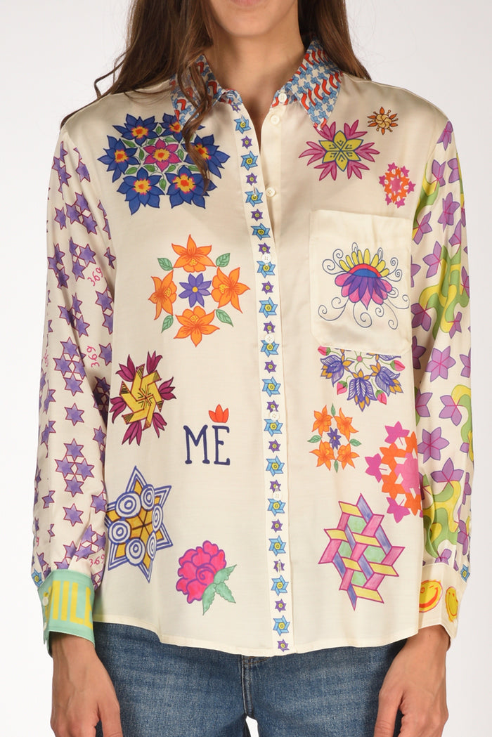 Me 369 Camicia Bianco/multicolor Donna - 3