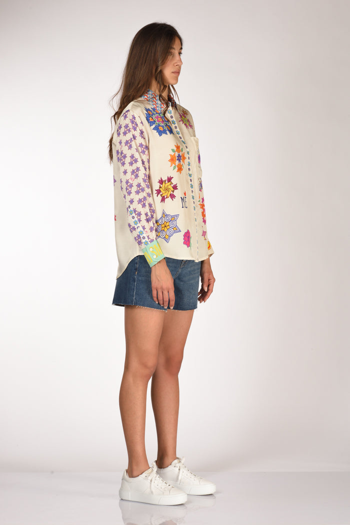 Me 369 Camicia Bianco/multicolor Donna - 4