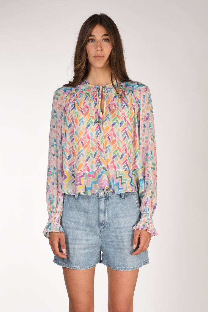 Me 369 Camicia Bianco/multicolor Donna - 2
