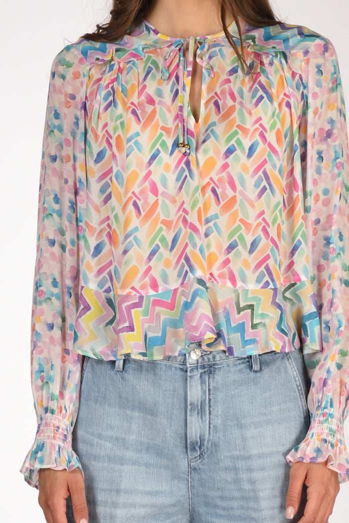 Me 369 Camicia Bianco/multicolor Donna - 3