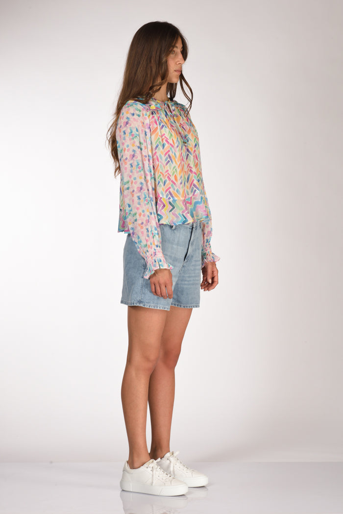 Me 369 Camicia Bianco/multicolor Donna - 4