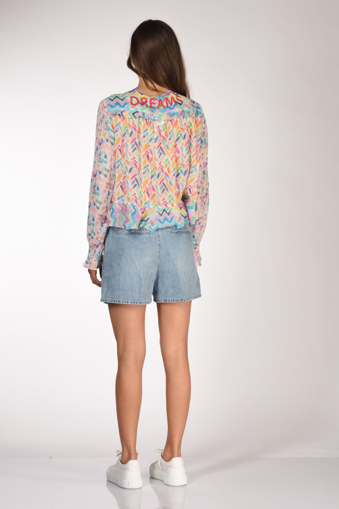 Me 369 Camicia Bianco/multicolor Donna - 5