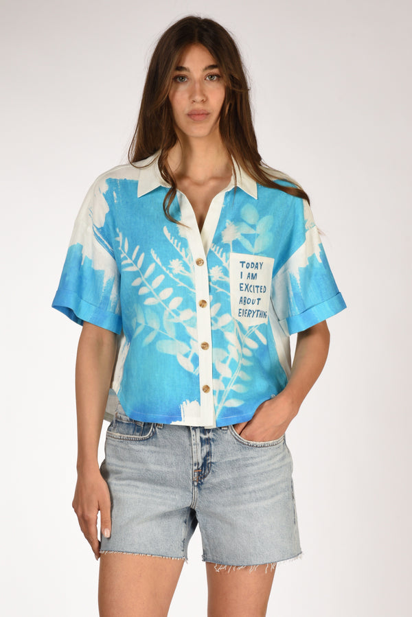 Me 369 Camicia Bianco/azzurro Donna