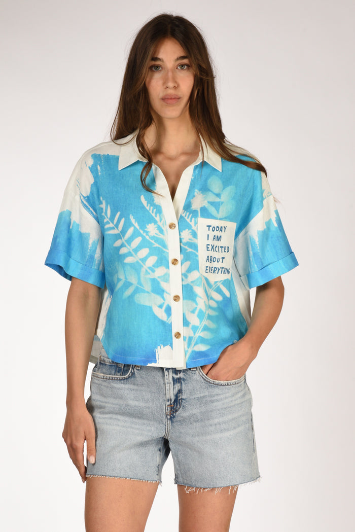 Me 369 Camicia Bianco/azzurro Donna - 1