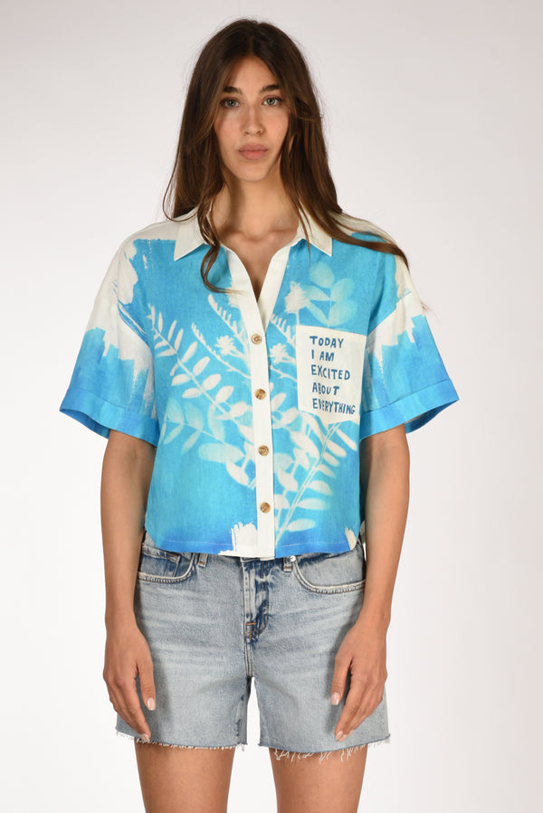 Me 369 Camicia Bianco/azzurro Donna-2