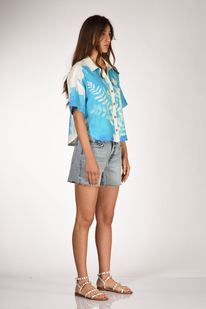 Me 369 Camicia Bianco/azzurro Donna - 4