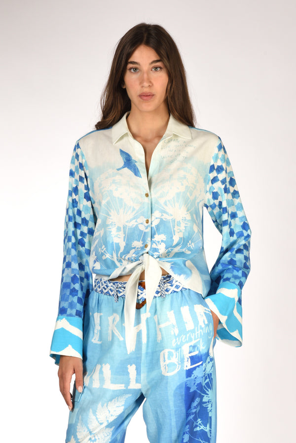Me 369 Camicia Bianco/azzurro Donna