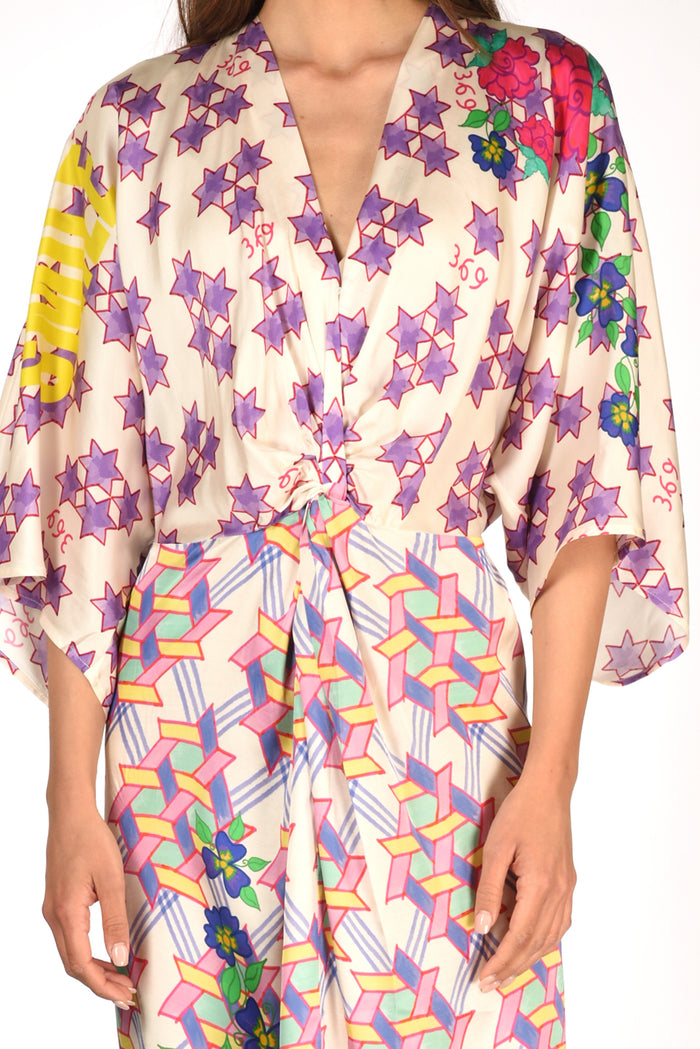 Me 369 Abito Stampa Bianco/multicolor Donna - 3