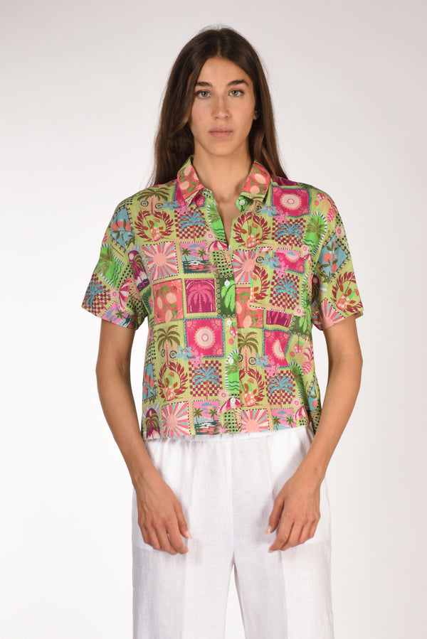 Robert Friedman Camicia Alicial Fucsia/verde Donna-2