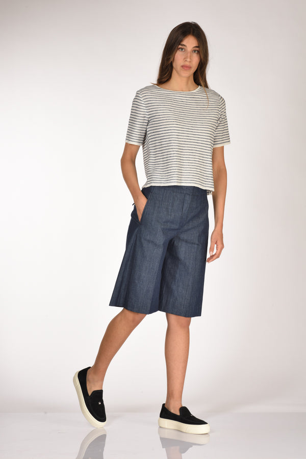 Incotex Slowear Bermuda Tella Blu Donna-2