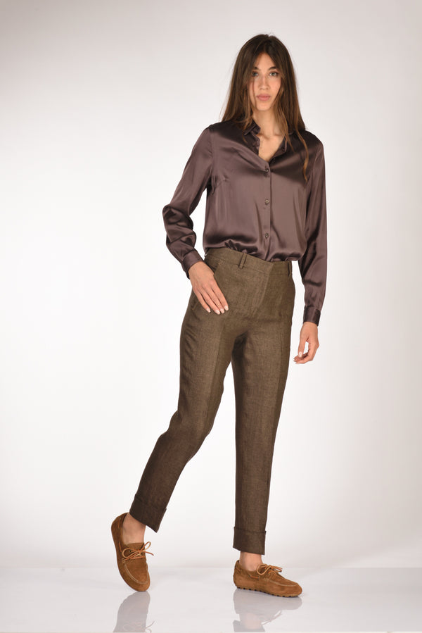 Incotex Slowear Pantalone Nevet Marrone Donna-2