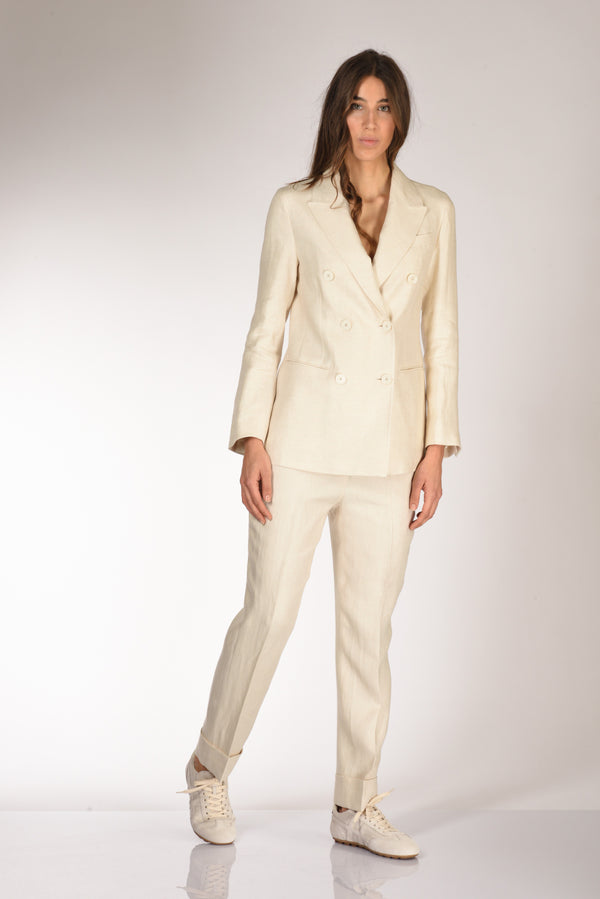 Incotex Slowear Pantalone Nevet Beige Chiaro Donna-2