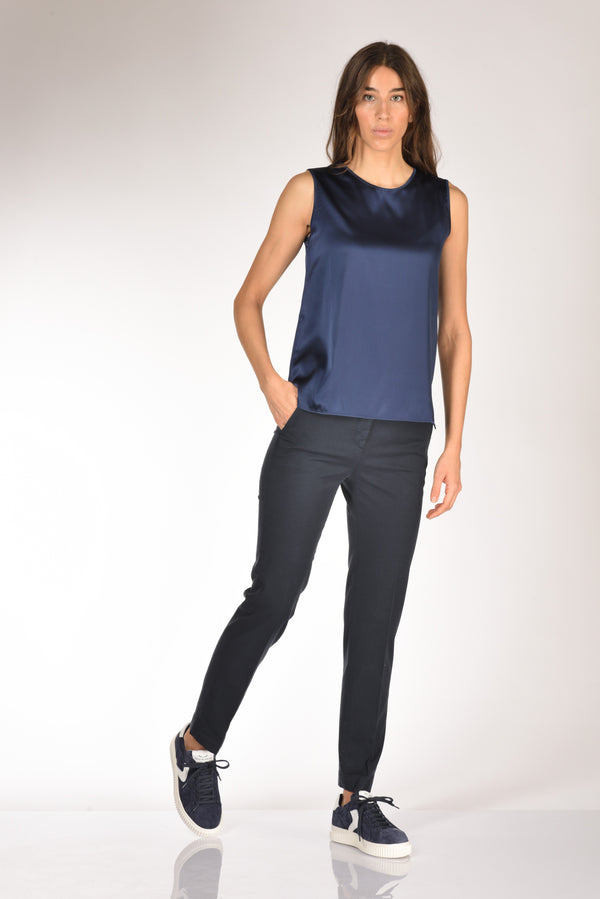 Incotex Slowear Pantalone Leyre Blu Scuro Donna-2