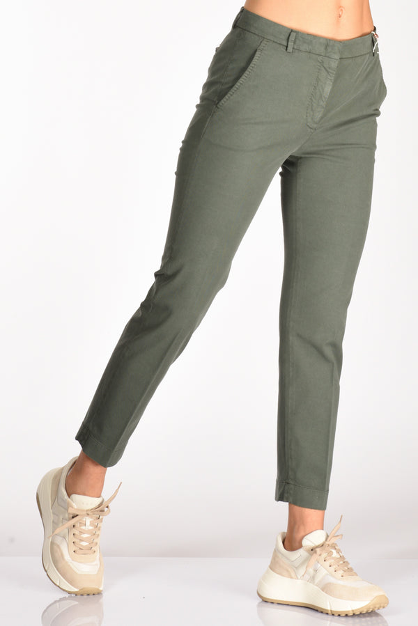 Incotex Slowear Pantalone Leyre Verde Scuro Donna