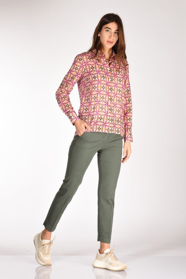Incotex Slowear Pantalone Leyre Verde Scuro Donna-2