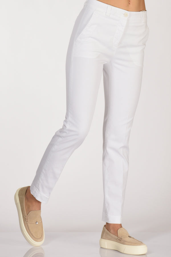 Incotex Slowear Pantalone Leyre Bianco Donna