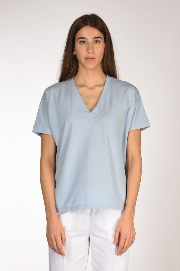 Zanone Slowear Maglia V Azzurro Donna-2