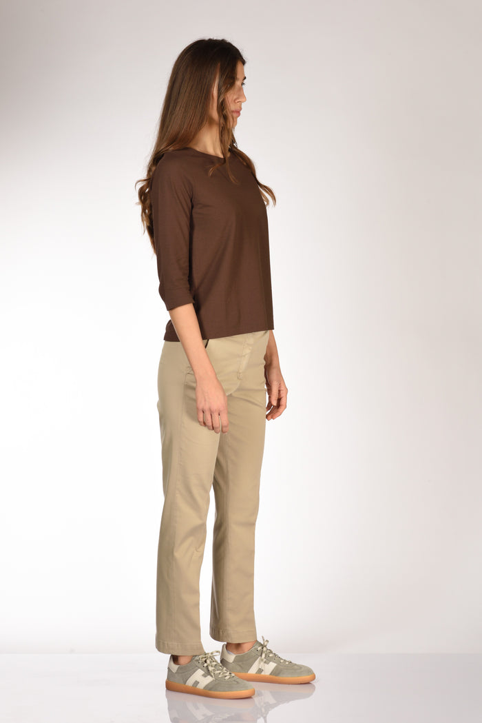 Zanone Slowear Maglia Scollo Marrone Donna - 4