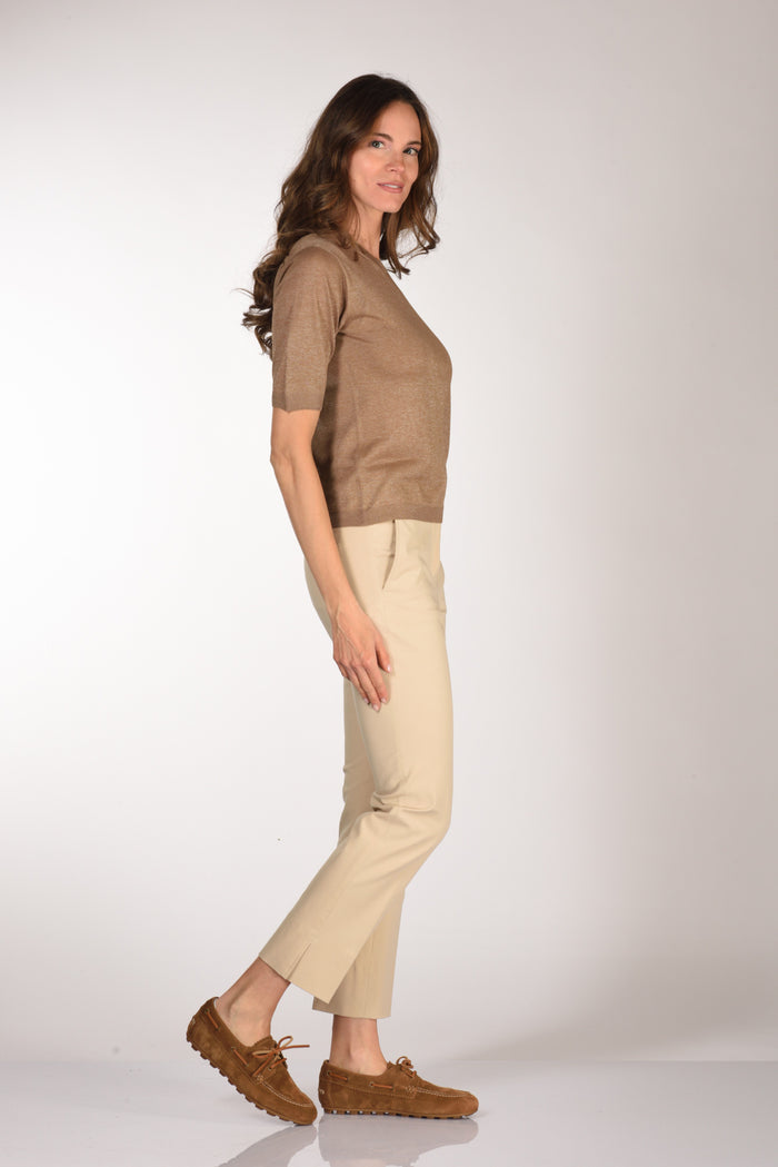 Zanone Slowear Maglia Tshirt Beige Scuro Donna - 4