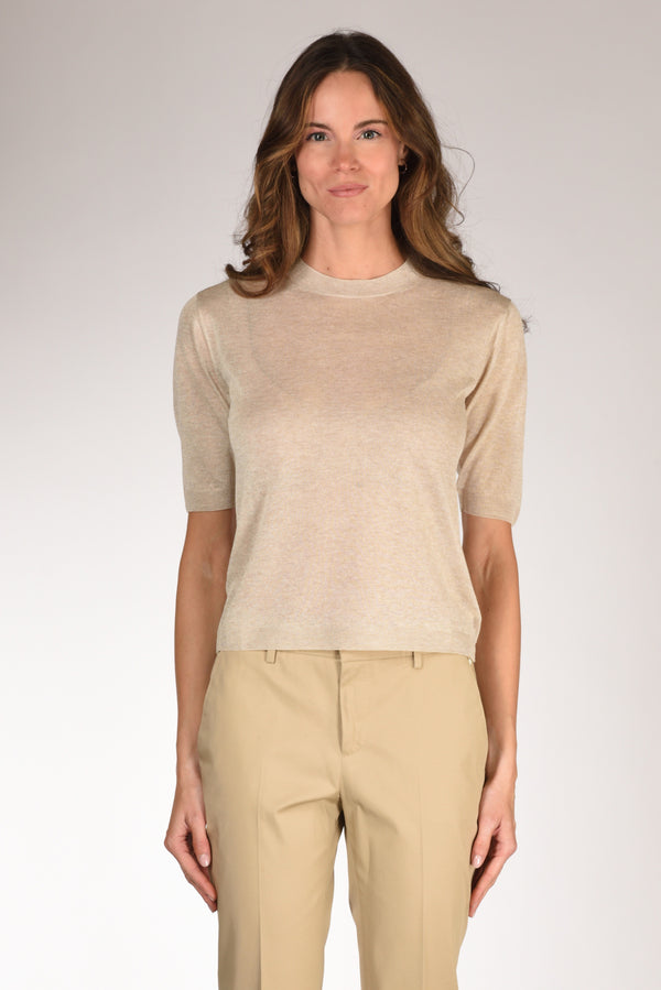 Zanone Slowear Maglia Tshirt Beige Chiaro Donna-2