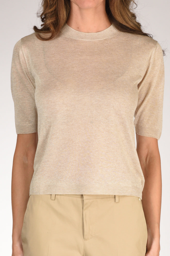 Zanone Slowear Maglia Tshirt Beige Chiaro Donna - 3