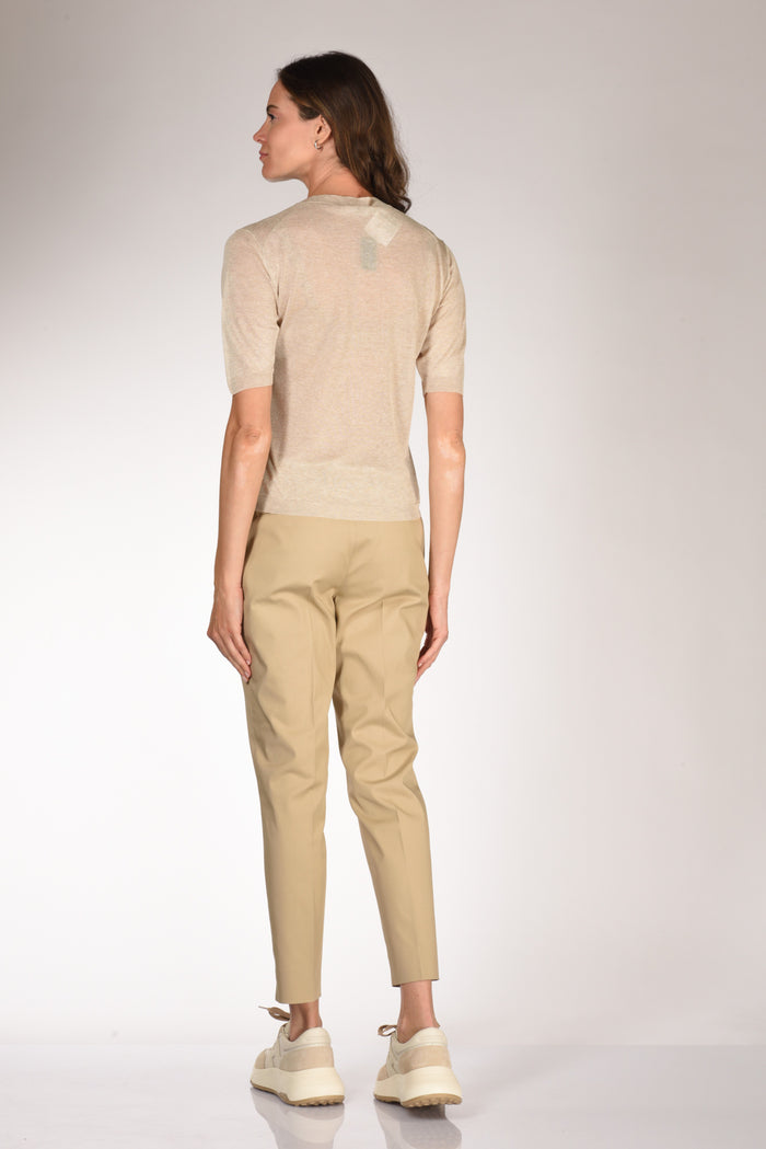 Zanone Slowear Maglia Tshirt Beige Chiaro Donna - 5