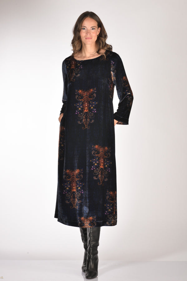 Gabriele Bellini Abito Stampato Blu/arancio Donna