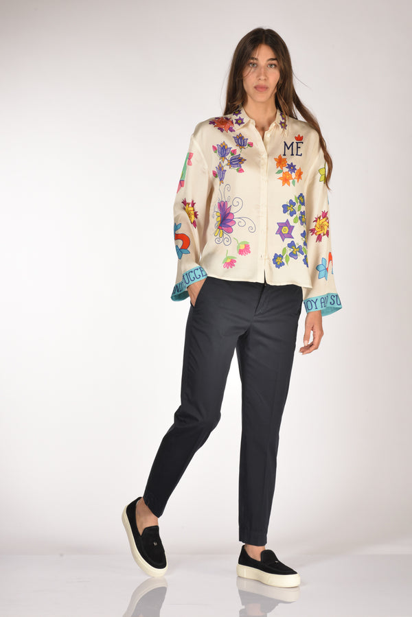 Pt Torino Pantalone New York Blu Navy Donna-2