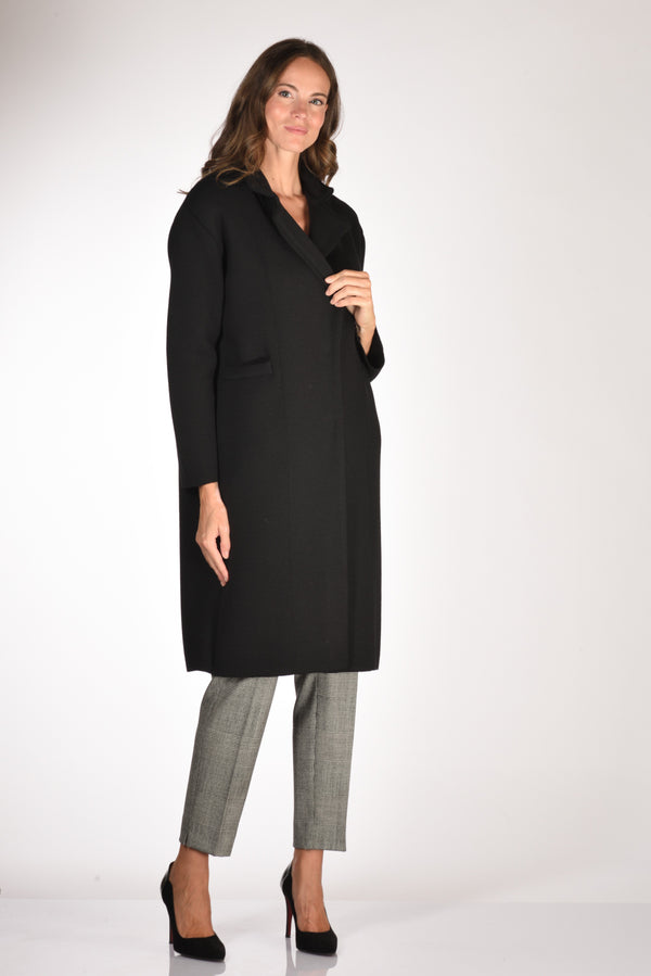 Ella Lago Di Como Cappotto Maglia Nero Donna