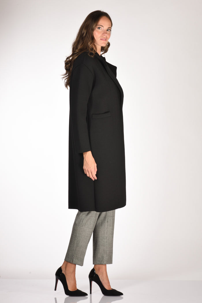 Ella Lago Di Como Cappotto Maglia Nero Donna - 4