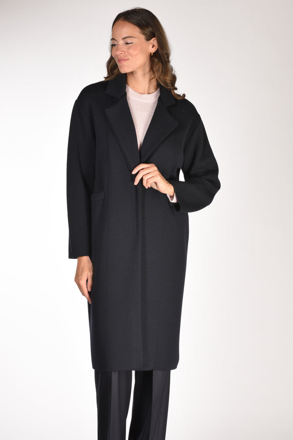 Ella Lago Di Como Cappotto Maglia Blu Donna