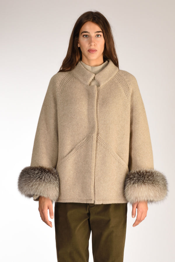 Ella Lago Di Como Giacca Pelliccia Beige Nat/ Donna-2