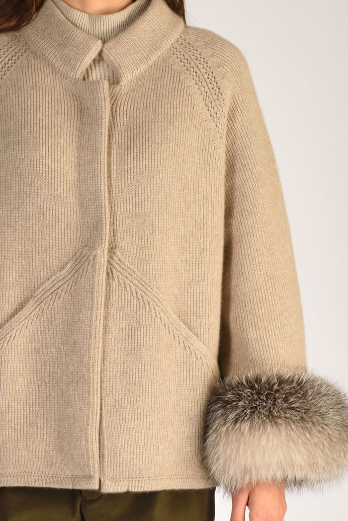 Ella Lago Di Como Giacca Pelliccia Beige Nat/ Donna - 3
