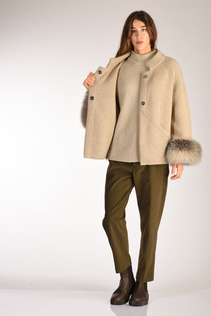 Ella Lago Di Como Giacca Pelliccia Beige Nat/ Donna - 6