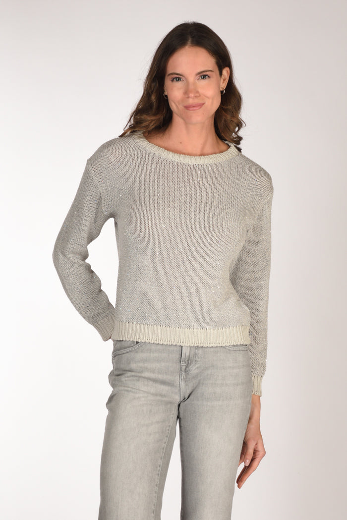 Anne Claire Maglia Girocollo Grigio Donna - 1