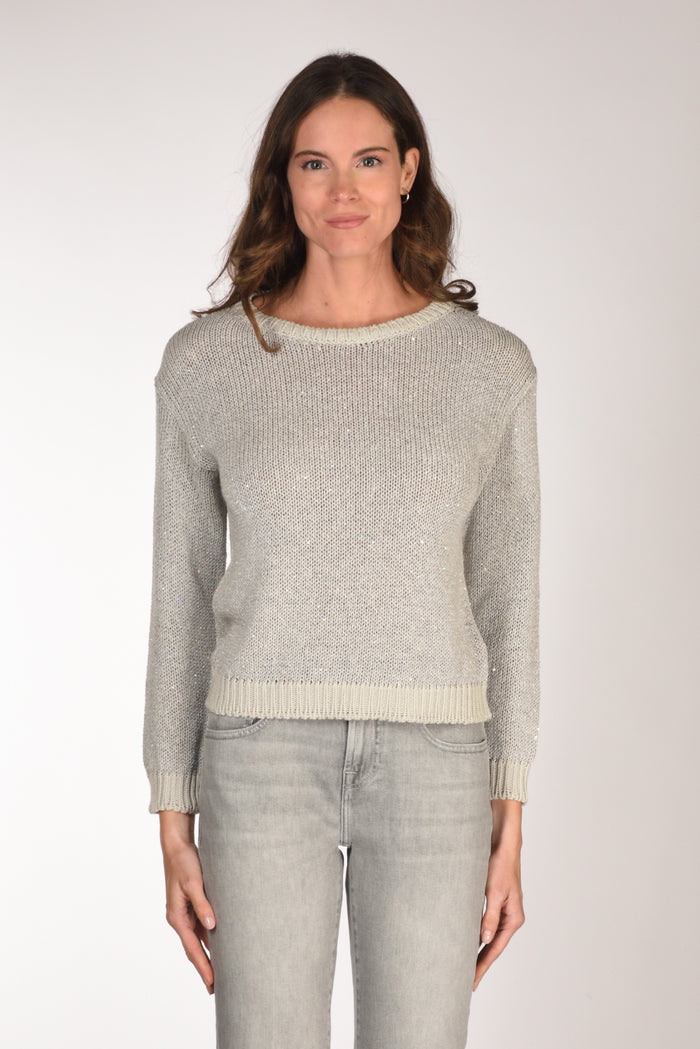 Anne Claire Maglia Girocollo Grigio Donna - 2