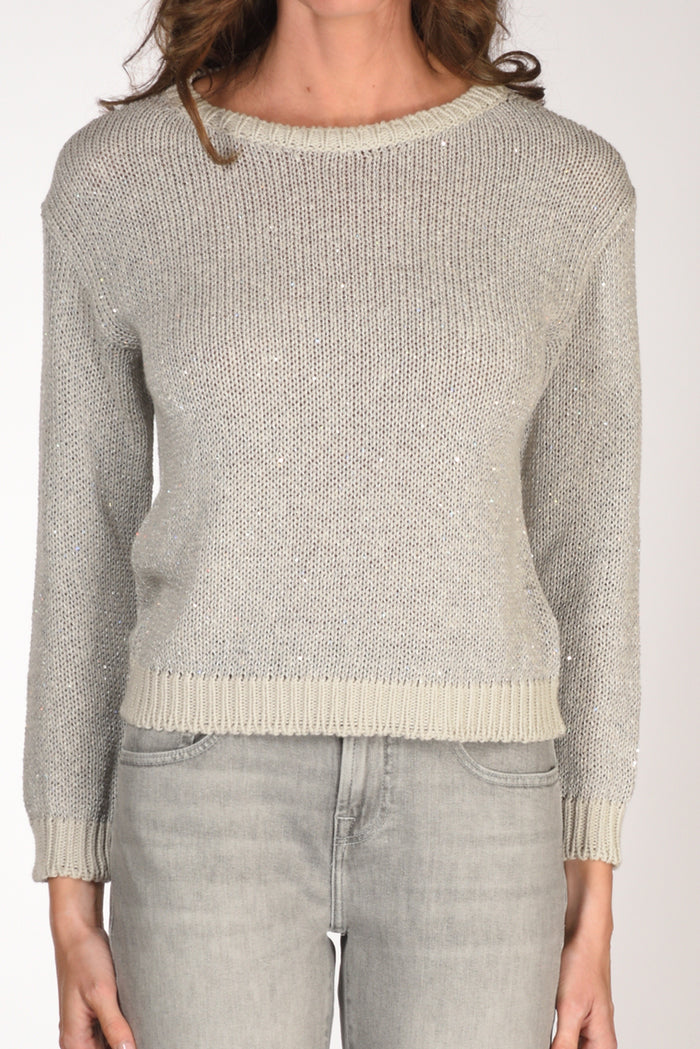 Anne Claire Maglia Girocollo Grigio Donna - 3