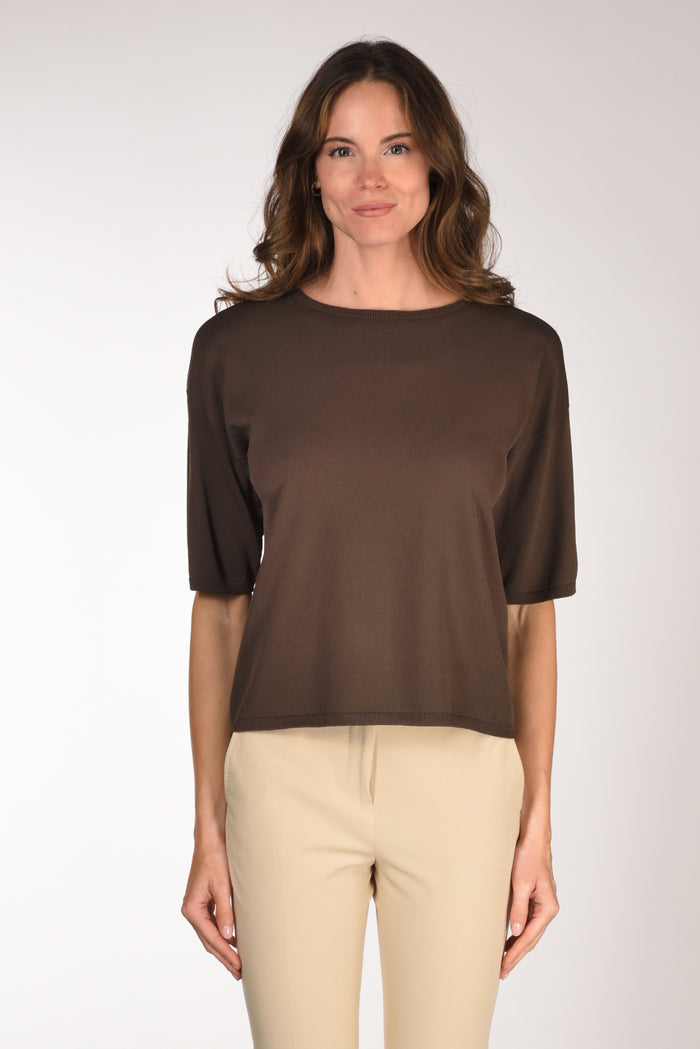 Anne Claire Maglia Girocollo Marrone Donna - 2