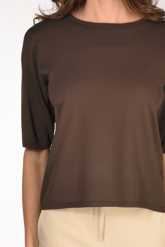 Anne Claire Maglia Girocollo Marrone Donna - 3