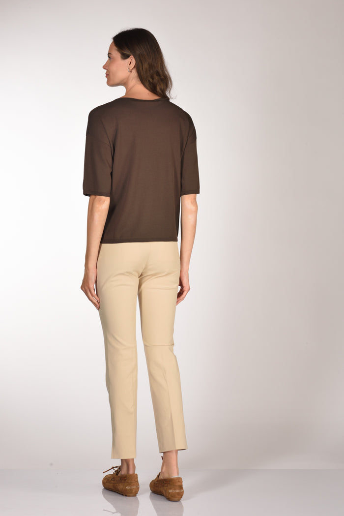 Anne Claire Maglia Girocollo Marrone Donna - 5